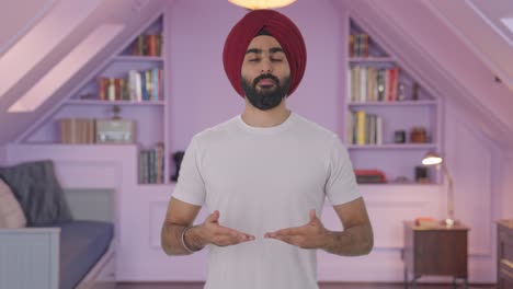 Sikh-Indian-man-doing-Yoga