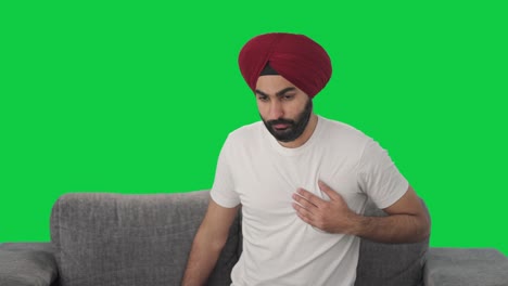 Sikh-Indianer-Mit-Herzinfarkt,-Grüner-Bildschirm