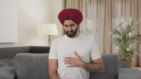 Sick-Sikh-Indian-man-suffering-from-acidity