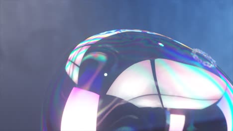 Close-up-of-a-3D-animated-bubble-bursting-with-colorful-light-play.