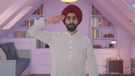 Stolzer-Sikh-Indianer-Grüßt