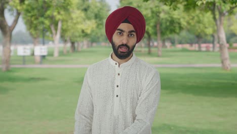 Wütender-Sikh-Indianer,-Der-Jemanden-Im-Park-Anschreit