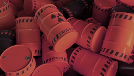Dump-of-Red-and-Black-Barrels-with-Nuclear-Radioactive-Waste-Danger-of-Radiation-Contamination-of