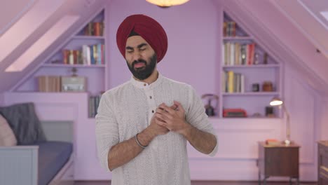 Sick-Sikh-Indian-man-having-an-heart-attack
