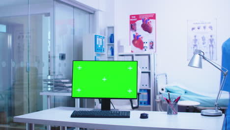 Chroma-key-on-computer-in-hospital-cabinet