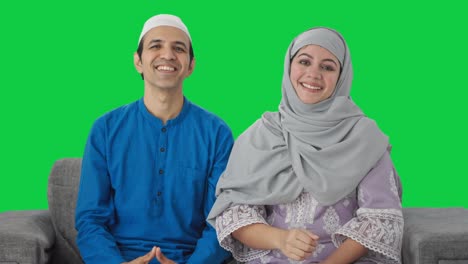 Happy-Muslim-couple-doing-Adaab-Green-screen