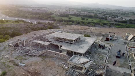 The-Hesarak-military-compound,-seen-from-above,-lies-in-ruins