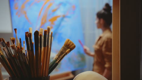 Paint-brush-in-focus
