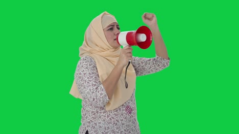 Angry-Muslim-teacher-protesting-for-rights-Green-screen