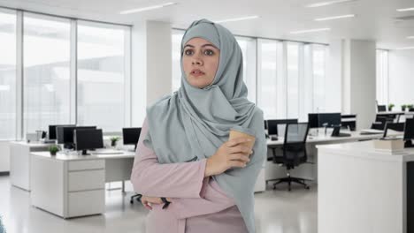 Angry-Muslim-businesswoman-waiting-for-someone
