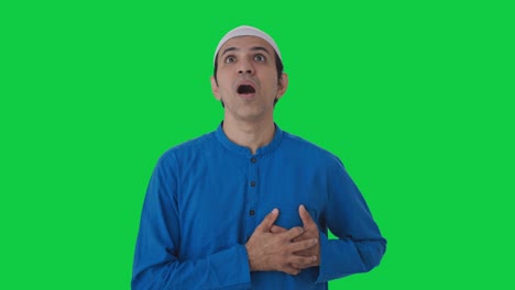 Kranker-Muslimischer-Mann-Mit-Herzinfarkt,-Grüner-Bildschirm
