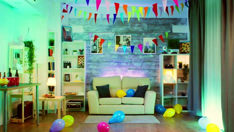 Empty-cozy-room-with-neon-light-decorated-for-a-crazy-party