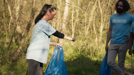 Volunteers-group-preparing-to-collect-rubbish-and-junk-from-the-woods
