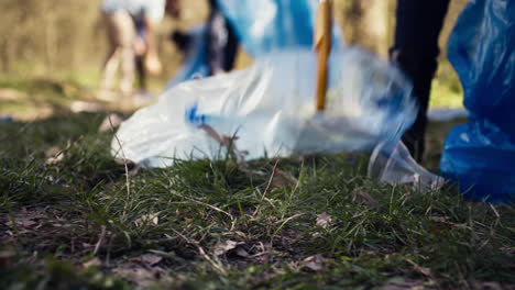 Eine-Gruppe-Freiwilliger-Säubert-Den-Wald-Von-Müll-Und-Plastikabfällen