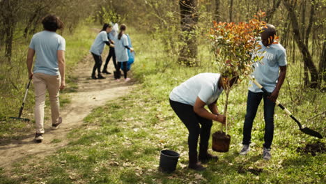Activistas-Afroamericanos-Plantando-árboles-Para-La-Preservación-De-La-Naturaleza.