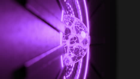 Una-Fascinante-Espiral-Digital-Con-Luces-Cálidas-Pulsa-A-Lo-Largo-De-Una-Cuadrícula-Futurista.-El-Concepto-Abstracto-Representa-Un-Flujo-Dinámico-De-Energía-En-El-Ciberespacio.animación-3d-Futurista-Pulsante