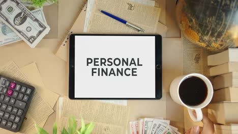 Finanzas-Personales-Que-Se-Muestran-En-La-Pantalla-De-La-Tableta-De-Finanzas