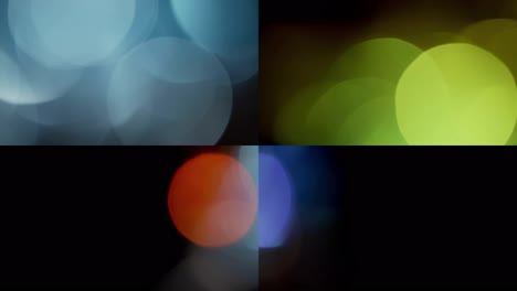 La-Luz-Multicolor-Filtra-Imágenes-De-4k-Sobre-Fondo-Negro,-Vídeo-Estilizado,-Transiciones,-Efecto-Bokeh