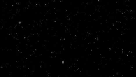 Falling-Snow-Isolated-on-Black-Background-Winter-Slowly-Falling-Snow-Effect-Vertical-Video