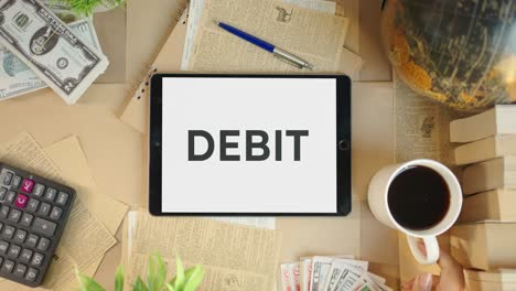 DEBIT-DISPLAYING-ON-FINANCE-TABLET-SCREEN