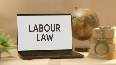 Arbeitsrecht-Auf-Dem-Bildschirm-Eines-Juristischen-Laptops-Angezeigt
