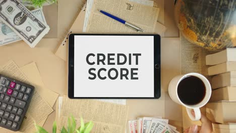 Kredit-Score-Wird-Auf-Dem-Bildschirm-Eines-Finanz-Tablets-Angezeigt
