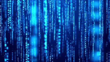 Technologie-Binäre-Codierung-Blauer-Hintergrund-Video
