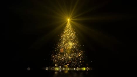 Perro-Con-Traje-Festivo-De-Navidad-Se-Sienta-Junto-Al-árbol-De-Navidad