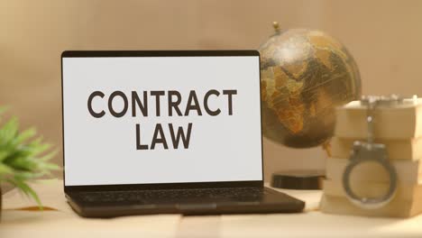 Ley-Contractual-Mostrada-En-La-Pantalla-De-Una-Computadora-Portátil-Legal