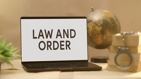 Recht-Und-Ordnung-Auf-Dem-Bildschirm-Eines-Juristischen-Laptops-Angezeigt