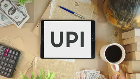 UPI-Wird-Auf-Dem-Bildschirm-Eines-Finanz-Tablets-Angezeigt