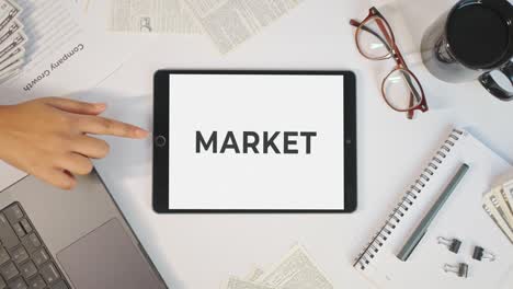 Marktanzeige-Auf-Einem-Tablet-Bildschirm