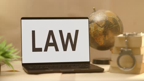 Gesetz-Auf-Dem-Bildschirm-Eines-Juristischen-Laptops-Angezeigt