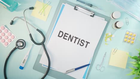 Zahnarzt-Auf-Medizinischem-Papier-Geschrieben