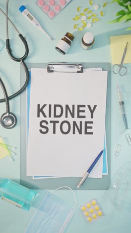 VERTICAL-VIDEO-OF-KIDNEY-STONE-WRITTEN-ON-MEDICAL-PAPER