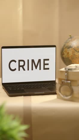 Vertikales-Video-Eines-Verbrechens-Auf-Dem-Bildschirm-Eines-Legalen-Laptops
