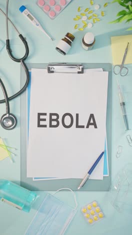 Vertikales-Video-Von-Ebola-Auf-Medizinischem-Papier