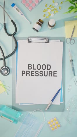 Vertikales-Video-Des-Blutdrucks-Auf-Medizinischem-Papier