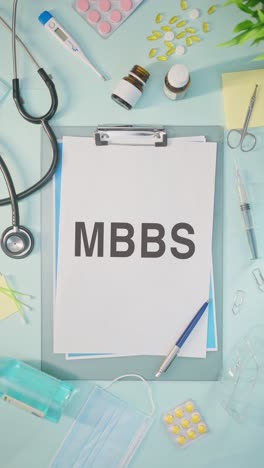 Vertikales-Video-Von-MBBS-Auf-Medizinischem-Papier