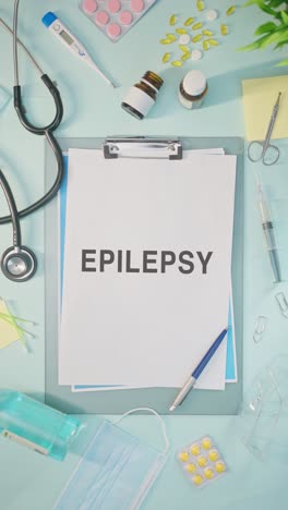 VERTICAL-VIDEO-OF-EPILEPSY-WRITTEN-ON-MEDICAL-PAPER
