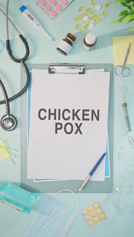 VERTICAL-VIDEO-OF-CHICKEN-POX-WRITTEN-ON-MEDICAL-PAPER