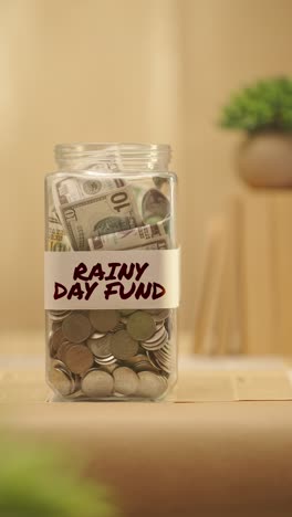VERTICAL-VIDEO-OF-PERSON-SAVING-MONEY-FOR-RAINY-DAY-FUND