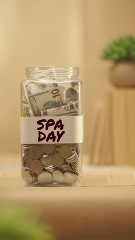 VERTICAL-VIDEO-OF-PERSON-SAVING-MONEY-FOR-SPA-DAY