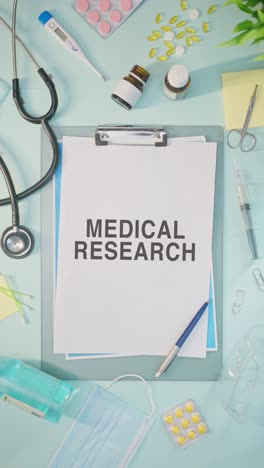 VERTICAL-VIDEO-OF-MEDICAL-RESEARCH-WRITTEN-ON-MEDICAL-PAPER