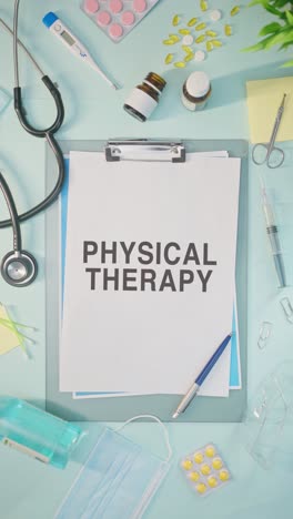 VERTICAL-VIDEO-OF-PHYSICAL-THERAPY-WRITTEN-ON-MEDICAL-PAPER