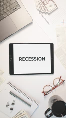 Vertikales-Video-Einer-Rezession-Auf-Einem-Tablet-Bildschirm