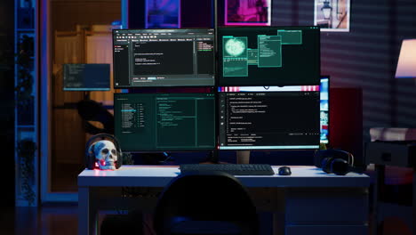 Lines-of-code-running-on-PC-in-empty-apartment,-used-by-hacker-to-steal-data