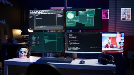 Programming-scripts-shown-on-PC-displays-in-empty-hideout-used-by-cybercriminals