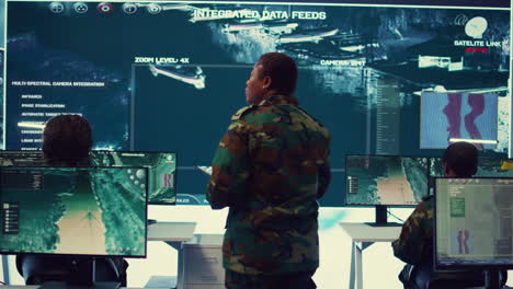 Brigadier-general-conducting-anti-terrorism-mission-in-military-operations-room