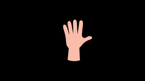 Erhobene-Hand-Mit-Fünf-Fingern-Symbol-Konzept-Animation-Mit-Alphakanal